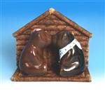 BT2904 Porcelain Black Bear Salt & Pepper Set with Napkin Holder